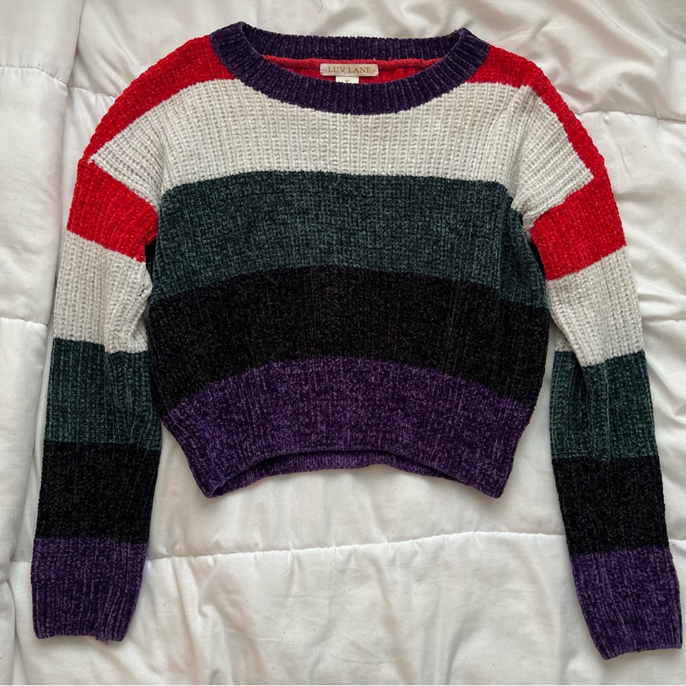 Striped cropped sweater